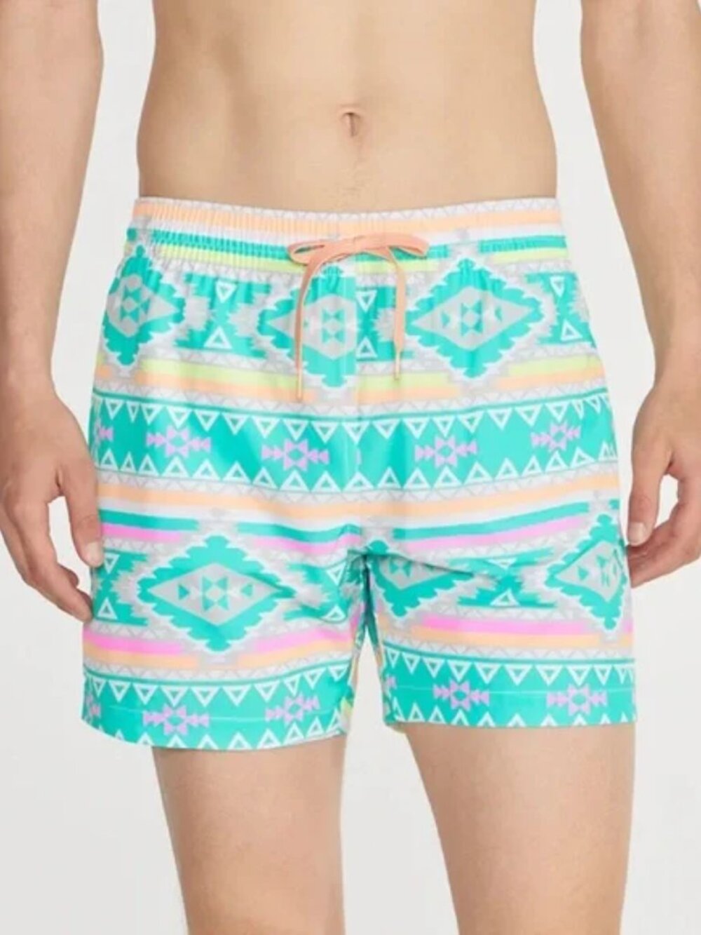 Chubbies Men's Swim Trunks XL The En Fuegos 5" Teal Geometric Southwestern Aztec